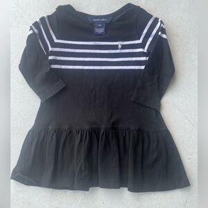 Ralph Lauren Black and White Striped dress size 12 months